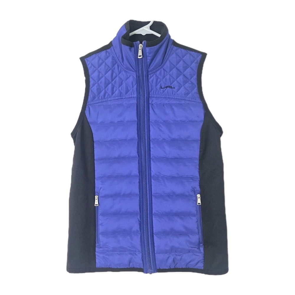 Lauren Ralph Lauren Women's Small Vest Blue Full Zip Pockets Hiking Golf Outdoor